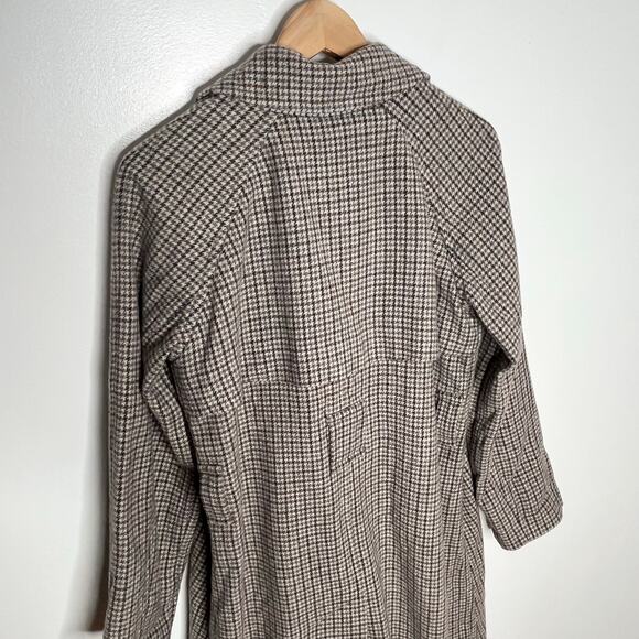 Everlane Recycled Wool Trench Coat Womens XS Gray Brown Houndstooth No Belt - Picture 9 of 12